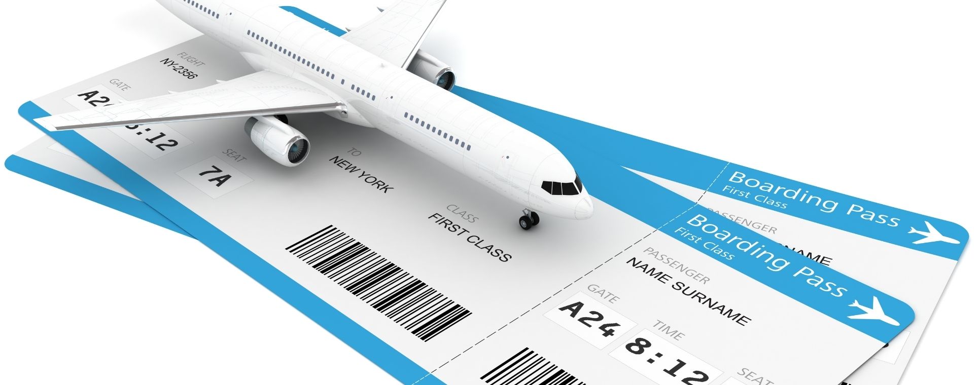 Visa application documents including passport and flight reservation
