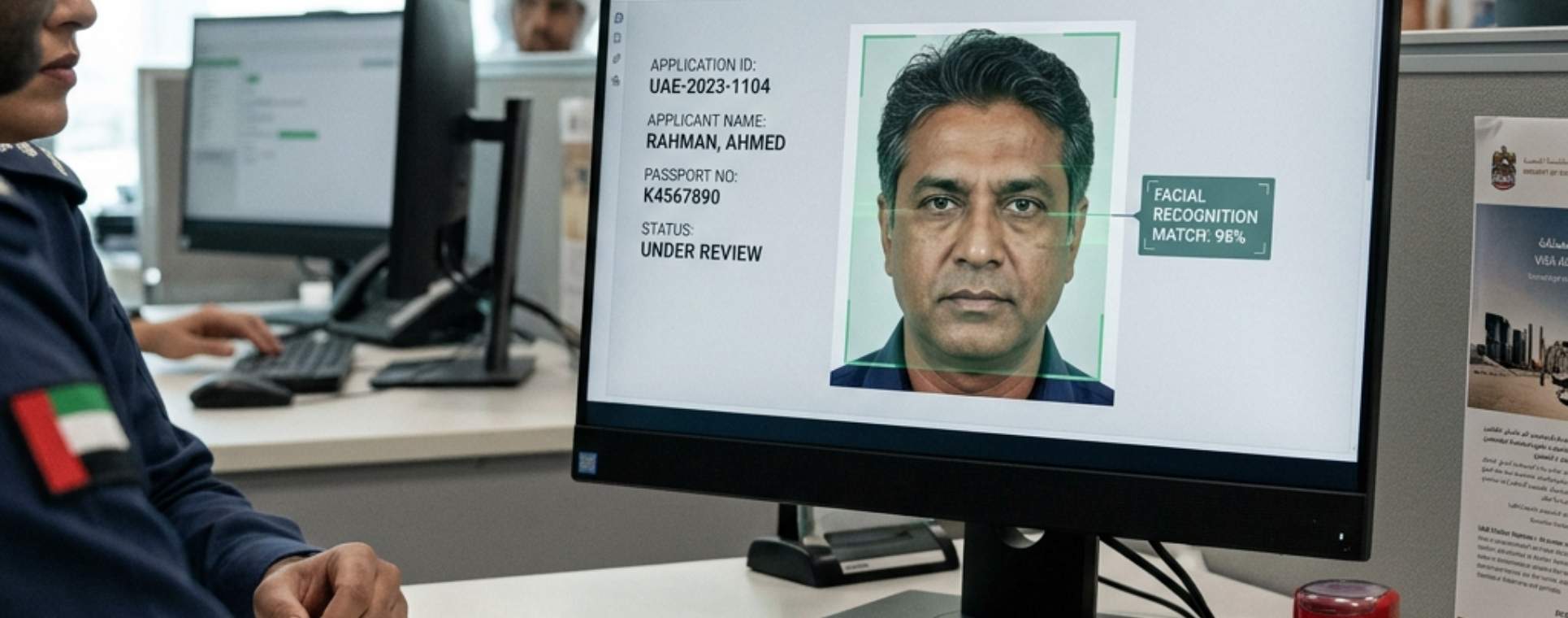 Correct passport photo sample for UAE tourist visa application